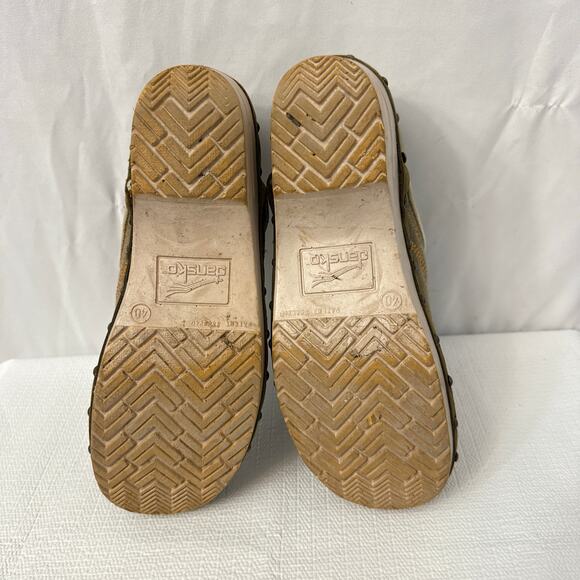 Dansko Clogs Womens Size 10 Olive Canvas Studded Slip On Boho EU 40 - Picture 10 of 10